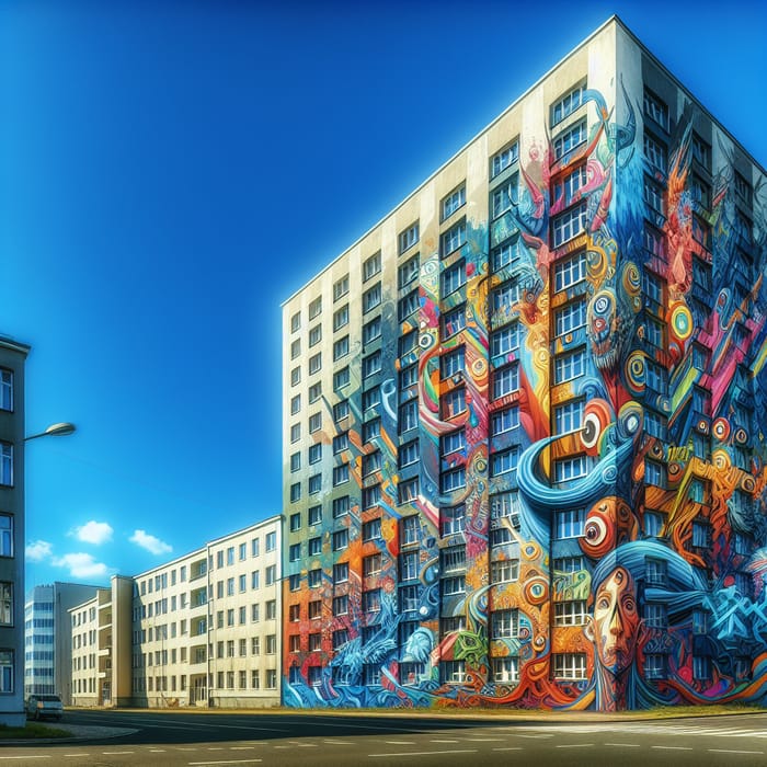 Vibrant Urban Building Mural by Ledania