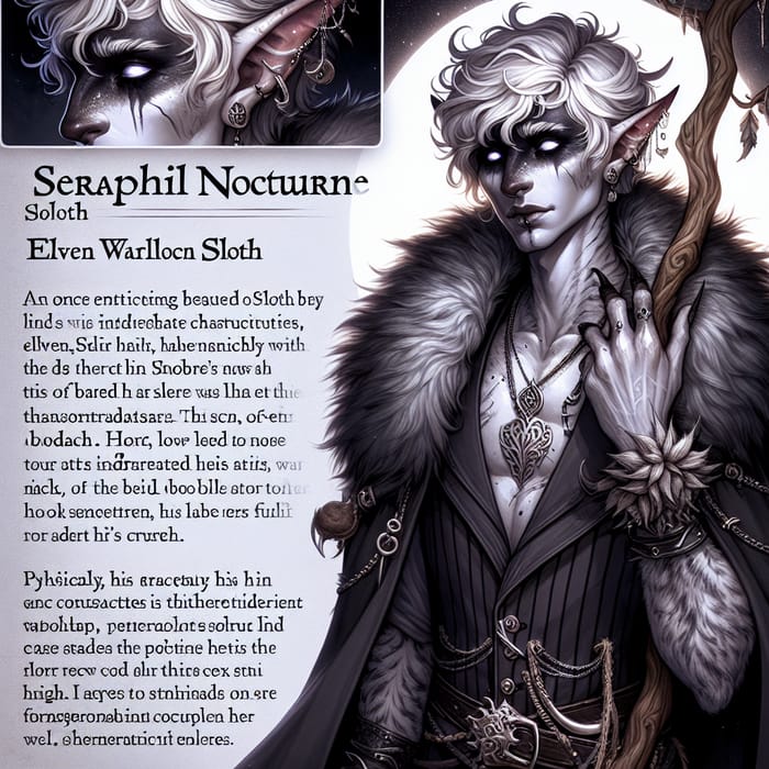 Seraphil Nocturne: Elven Warlock of Sloth - D&D Character Guide