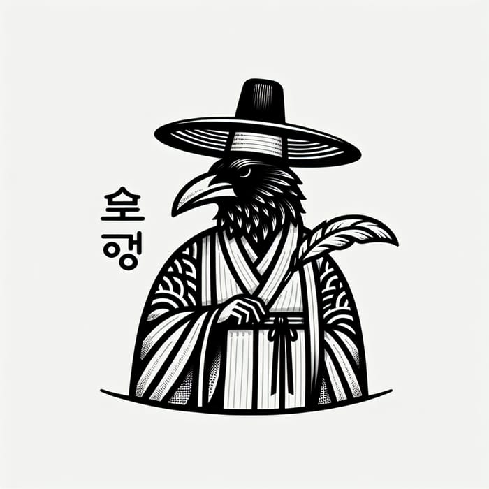 Crow in Scholar's Robe: Korean Joseon Era Logo Design