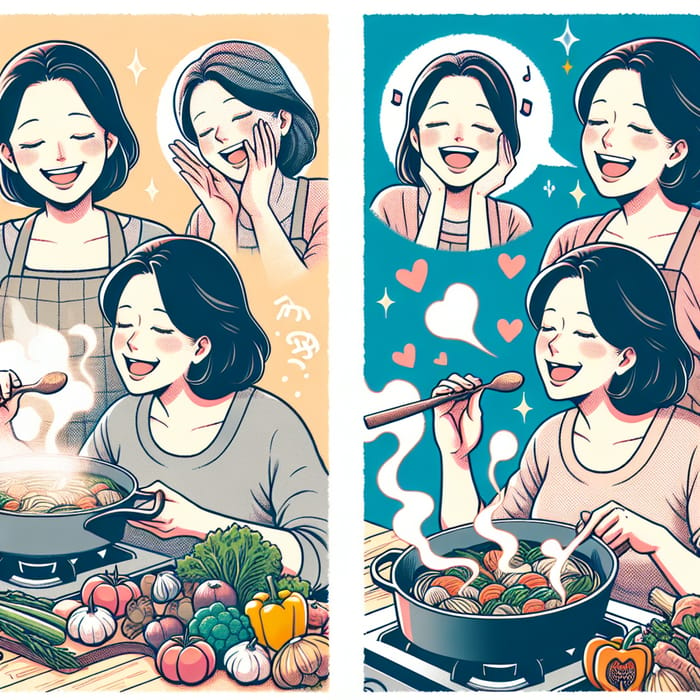 Mother Cooking with Passion & Singing, Heartwarming Moments