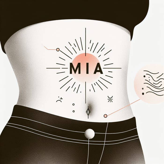 Intimate Abdomen Tattoo Design to Conceal Name on Skin