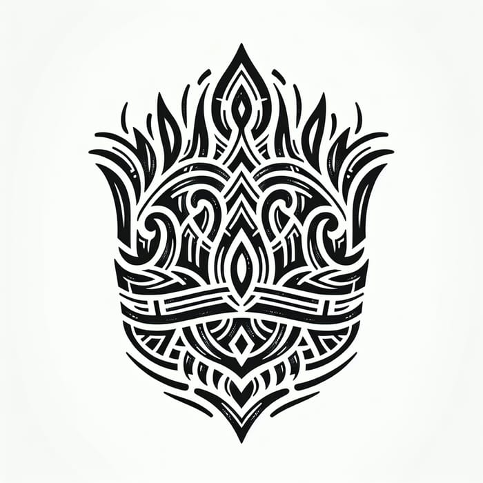 Intricate Tribal Crown Tattoo Design | Hidden Placement