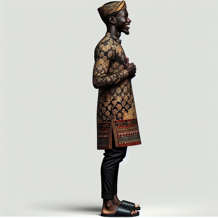 Hyper-Realistic Portrait of Young Black Man in Javanese Attire