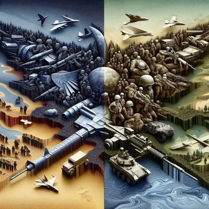 Russia Ukraine Military Modern Style Victory Illustration