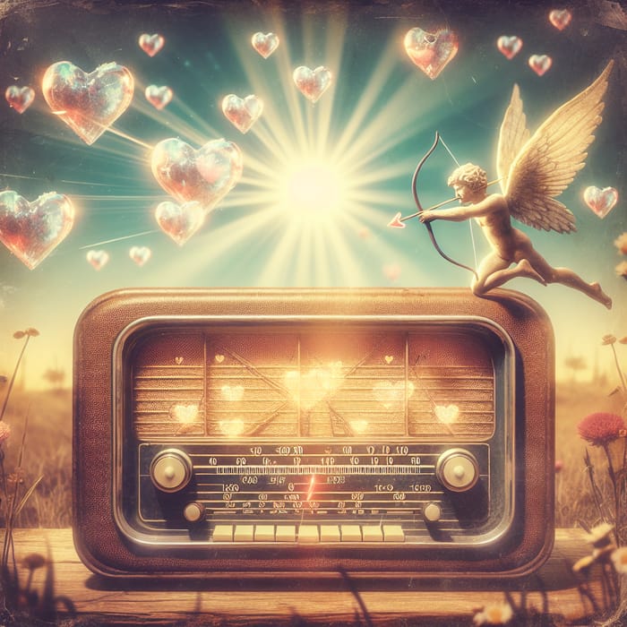 Romantic Radio: Translucent Hearts in a Sun-Lit Meadow