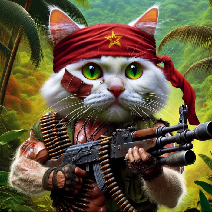 Rambo Cat in Soviet Jungle: Leopold's Machine Gun Adventure