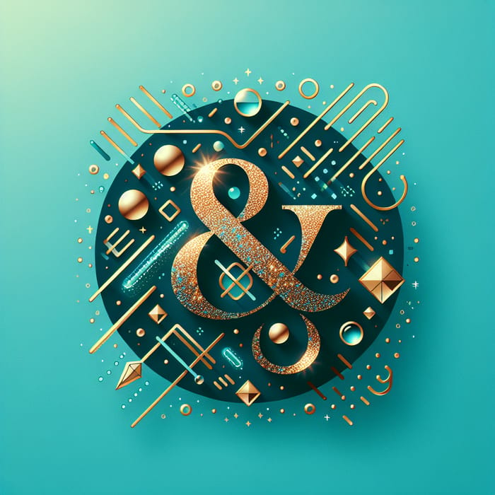 Lively Modern Typography Icon Design on Turquoise Background