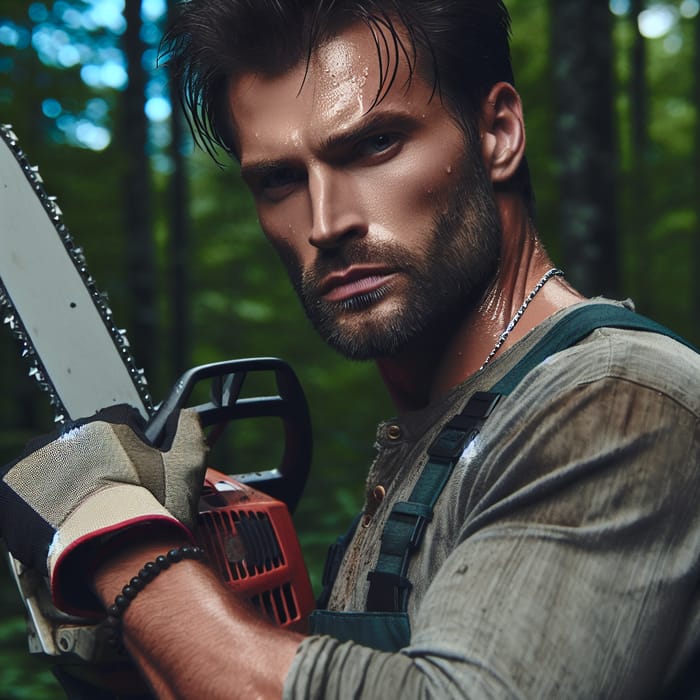 Chainsaw Man in Dense Forest
