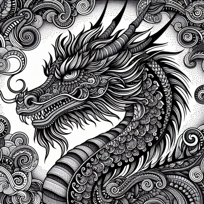 Majestic Blackwork Dragon | Intensely Intricate Design