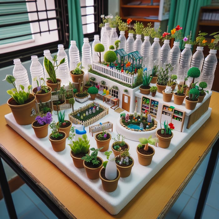 Mini Garden Ideas with Recyclable Materials for School Project