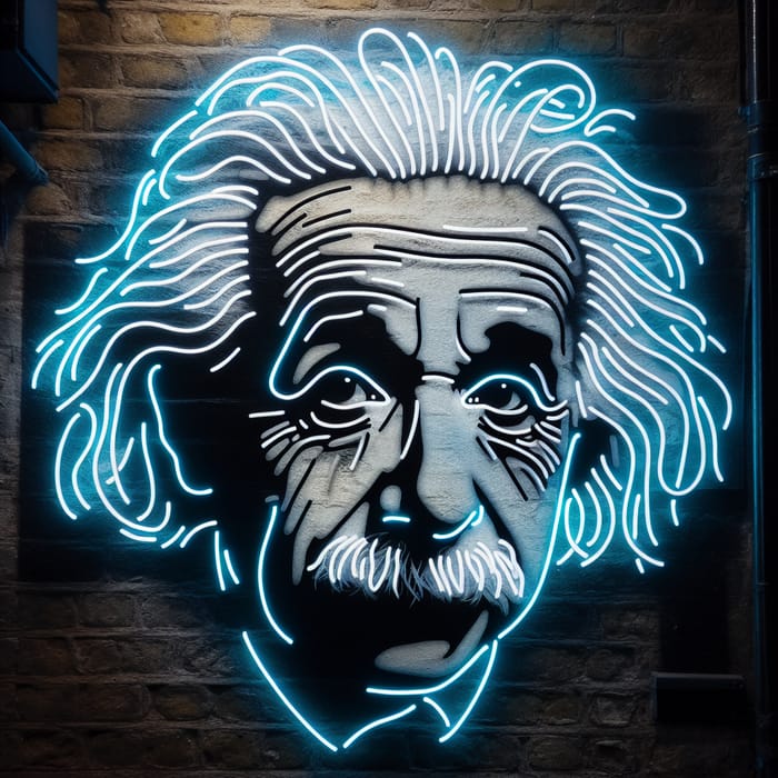 Einstein Neon Wall Technology - Physicist Icon