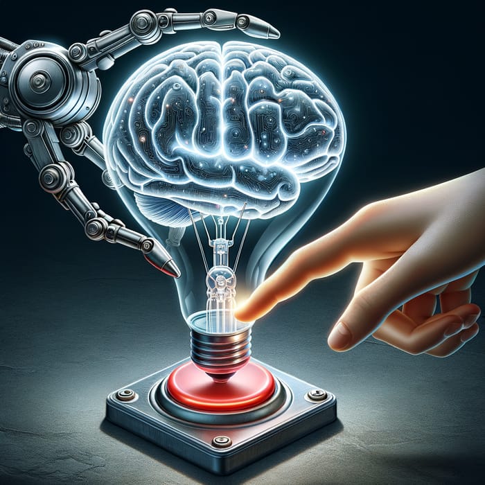 Light Bulb Inserted into Brain | Surreal Concept