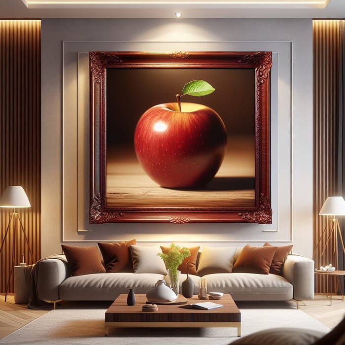 Apple Wall Frame in a Cozy Living Room