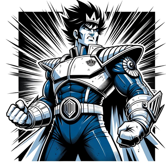 Vegeta - Powerful Alien Warrior in Blue Jumpsuit with Fierce Royal Attitude