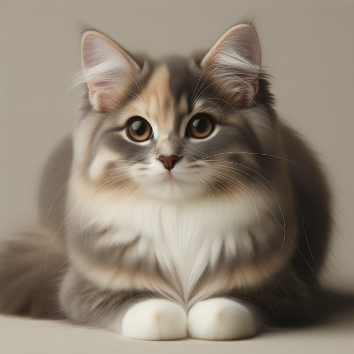 Elegant Female Cat with Cappuccino Highlights | Enchanting Grey Feline