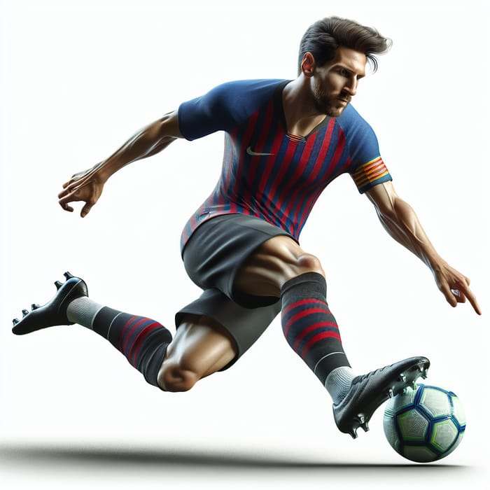 Dynamic Messi-Style Footballer in Action
