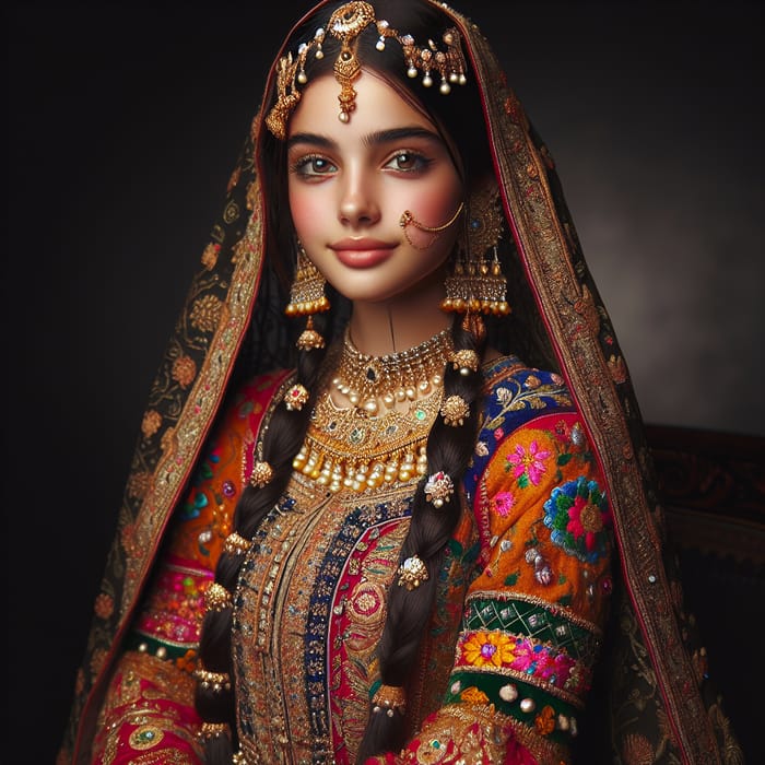 Elegant South Asian Princess in Cultural Regalia