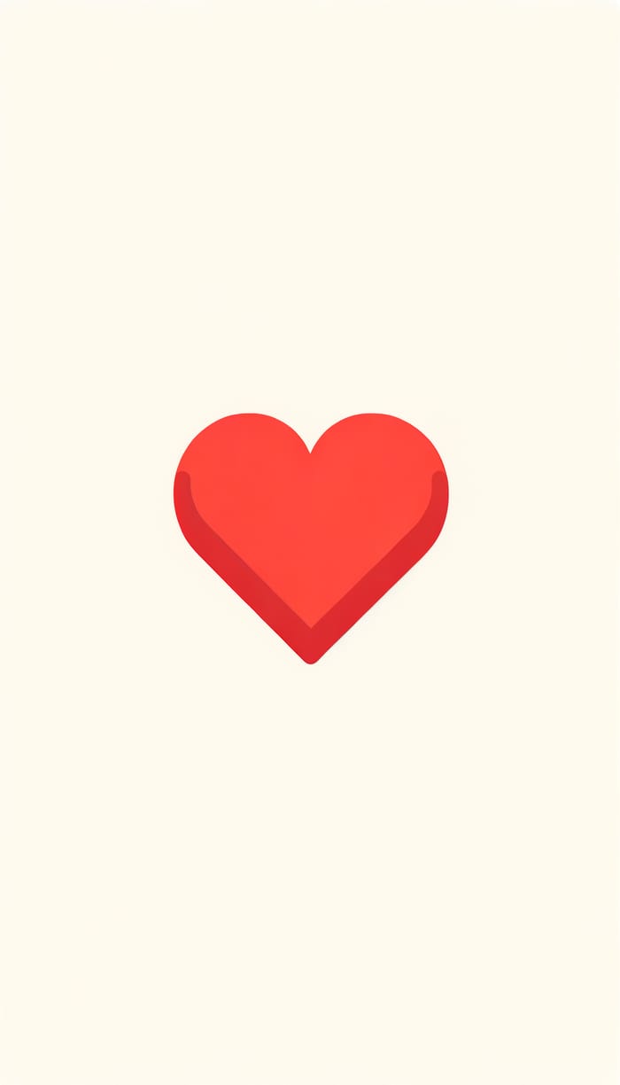 Symmetrical Red Heart Icon | Universal Symbol of Affection