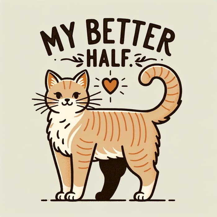 Whimsical Cat Illustration 'My Better Half'