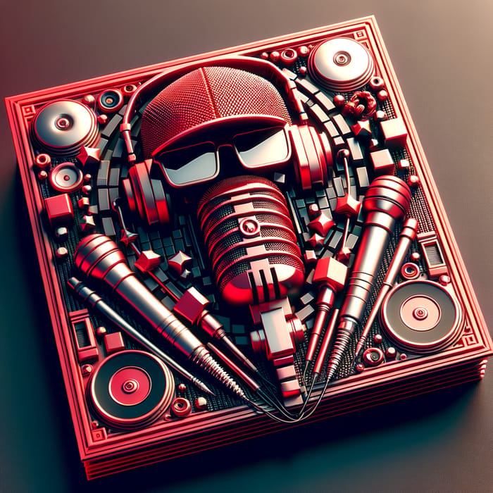 Alternative Red Rap Album Cover Art | 3D Cinematic Design