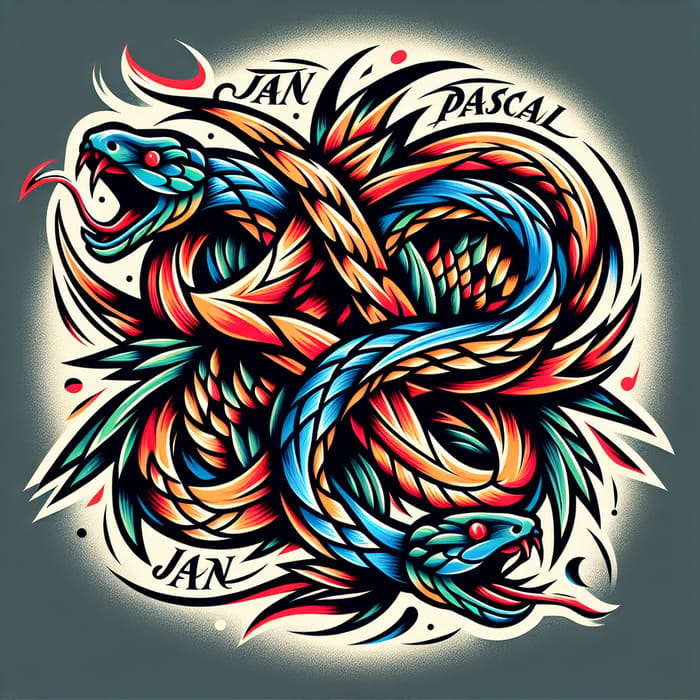 Dynamic Intertwined Snakes: Jan and Pascal Artwork