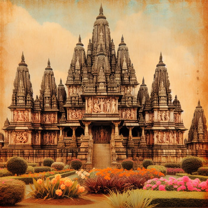 Stately Hindu Temple with Intricate Grandeur