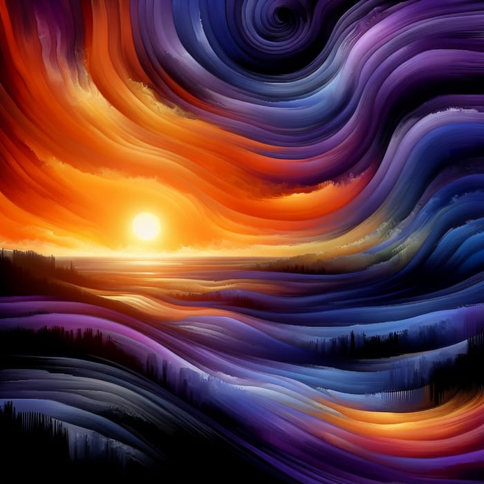 Abstract Sunset Artwork - Vivid Colors & Emotion