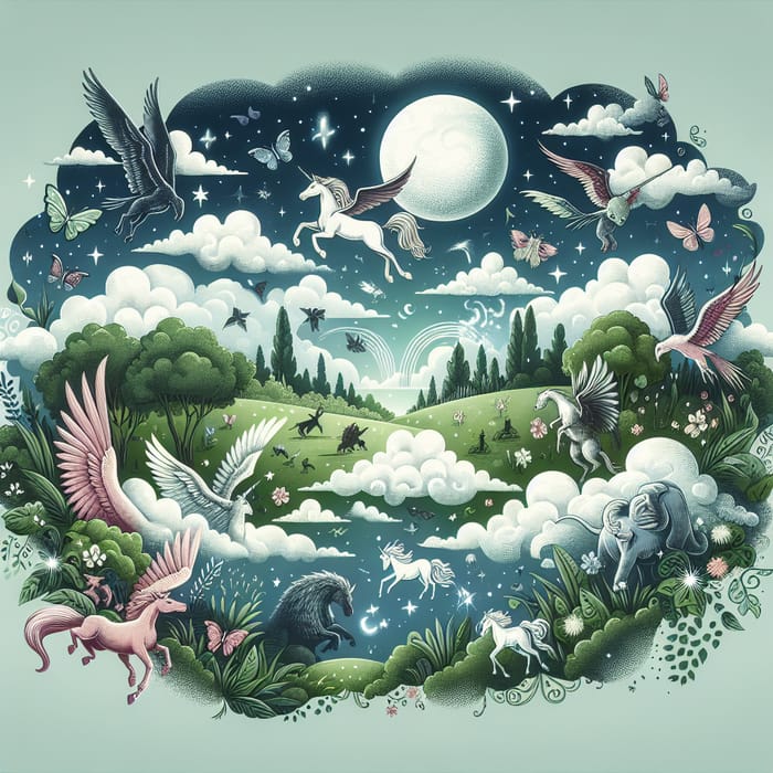 Flight of Fantasy: Mystical Creatures in a Natural Wonderland