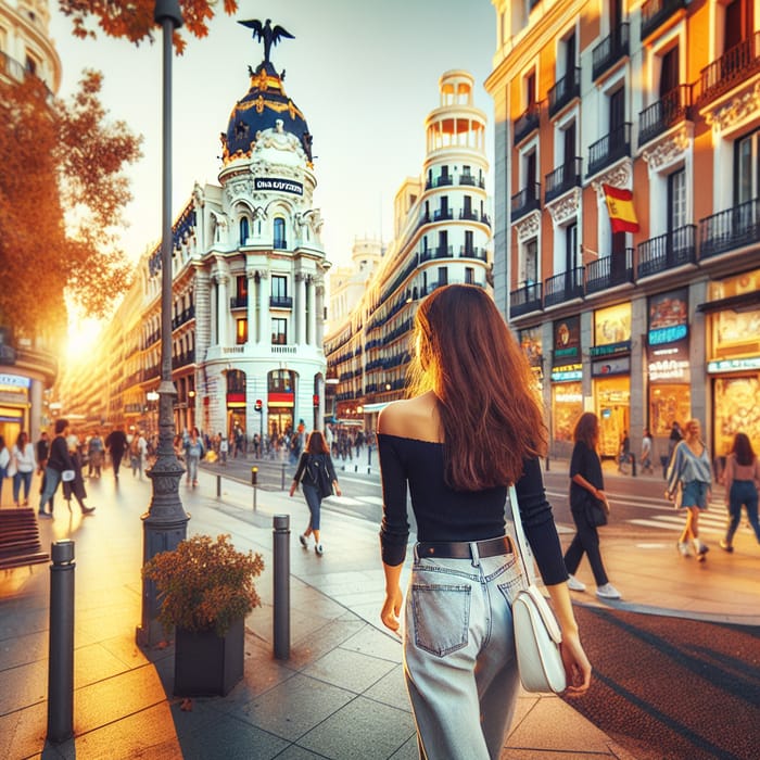 Exploring Madrid at 19: Solo Woman in Vibrant City Streets