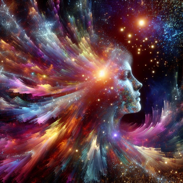 Surreal Woman of Stardust and Light | Color Fusion Art