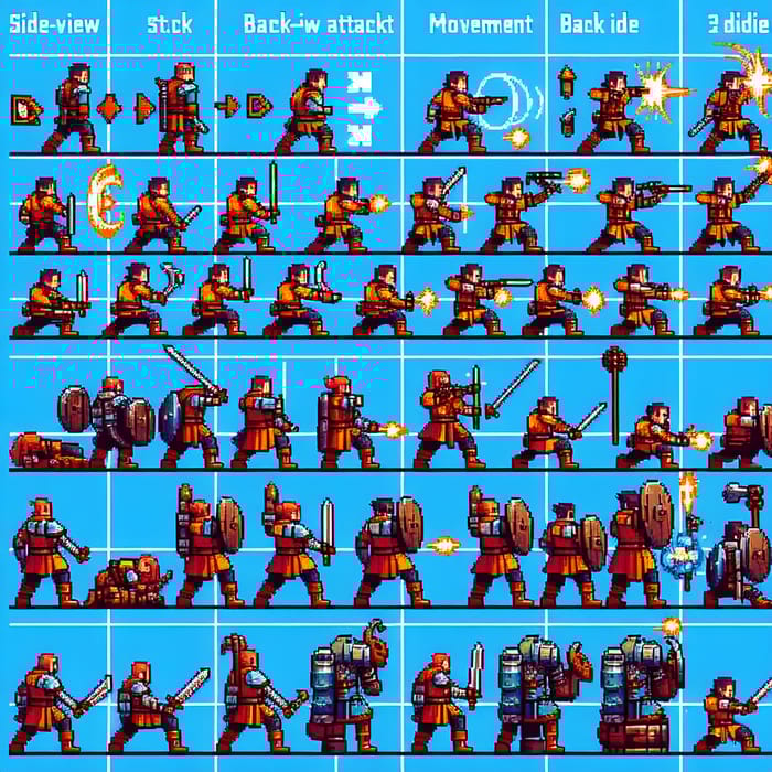 Detailed Dungeons and Dragons Pixel Art Sprite Sheet - Character Frames ...