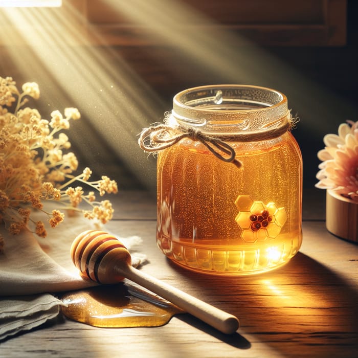 Golden Honey Jar | Sweet and Serene Honey Dipper Scene