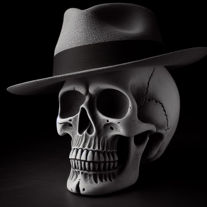 Calavera Skull with Hat - Day of the Dead Elegance