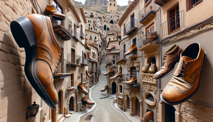 Surreal Lorca-Inspired Streets with Giant Vintage Shoes