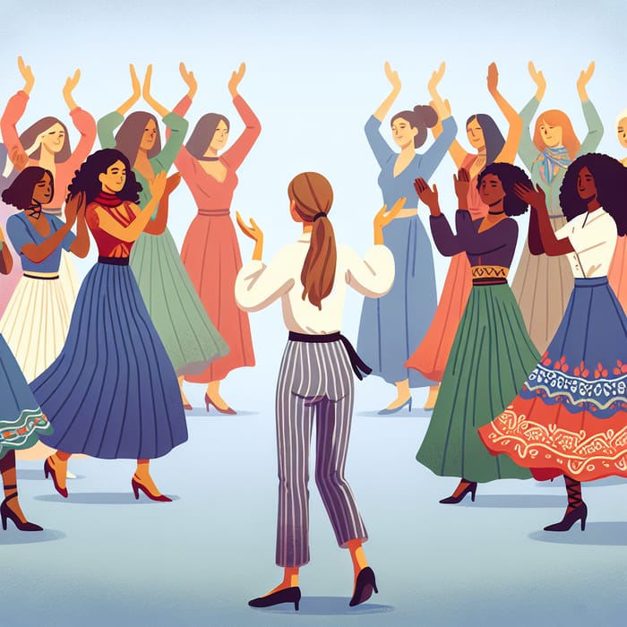 Diverse Women Dance | Unity in Performance - Inspiring Image of Women Clapping