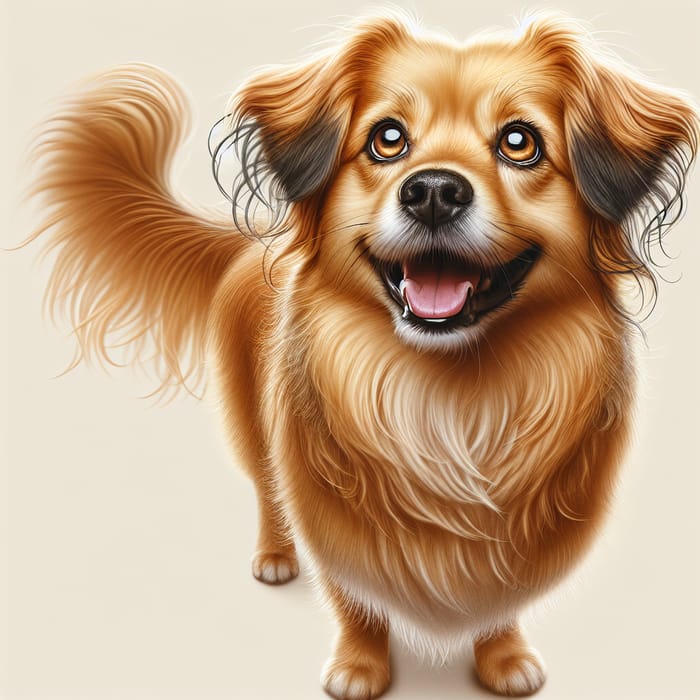 Playful Medium-Sized Dog with Golden-Brown Coat