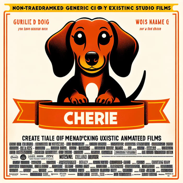 Cherie the Red Dachshund Movie Poster | Animated Film Style