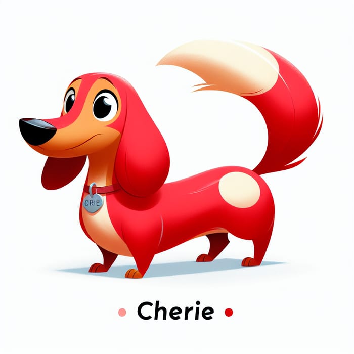 Exuberant Red Dachshund 'Cherie' in Pixar-Style Animation