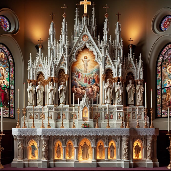 Traditional Catholic High Altar - Detailed Depiction | Sacred Atmosphere
