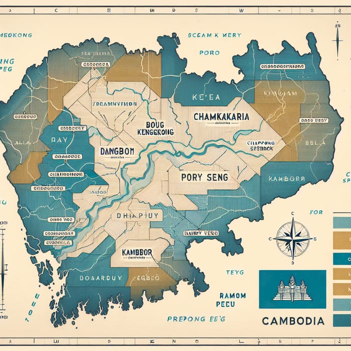 Explore Cambodia Zones Map with 7Makara, Boeug Kengkong, Chamkarmon