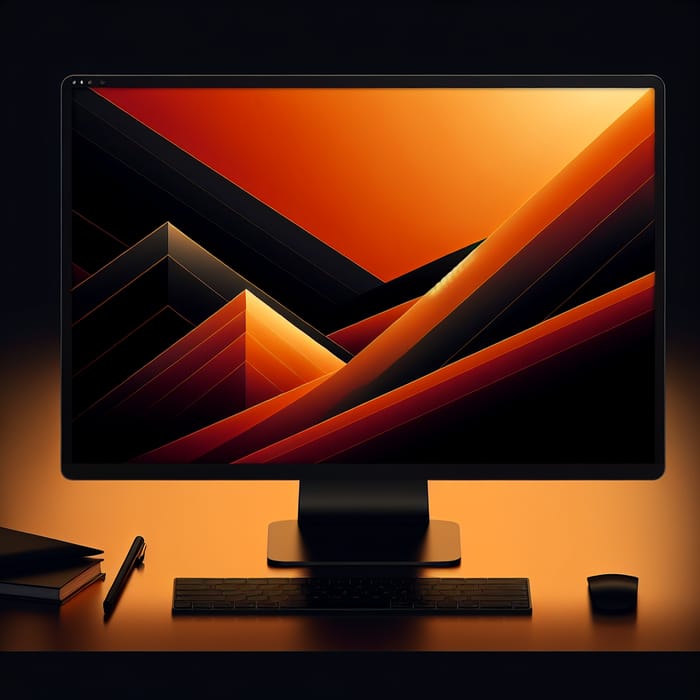 Stylish Mac OS Desktop Wallpaper in Orange and Black