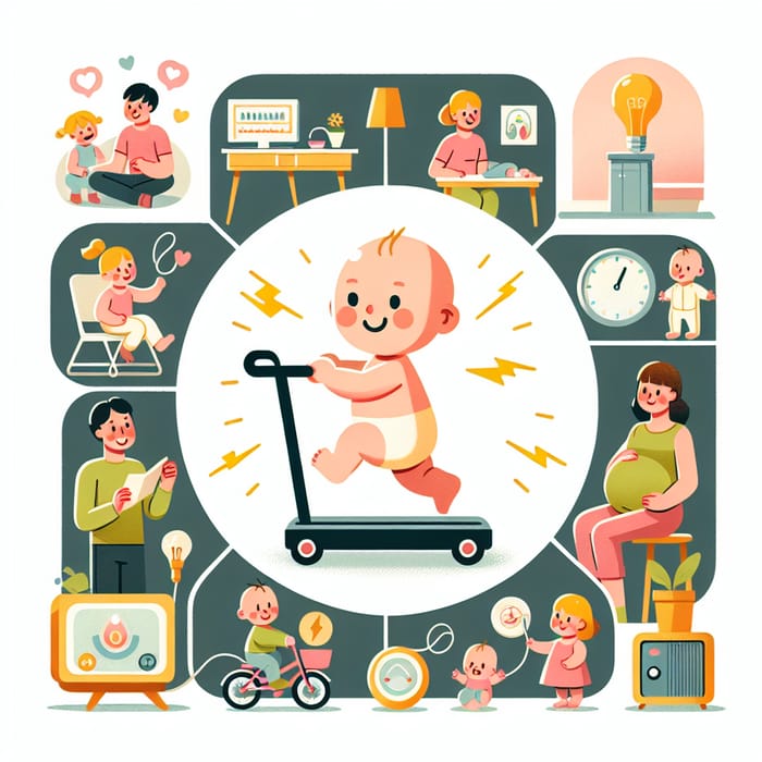 Family Life: Baby Generating Energy in Everyday Scene