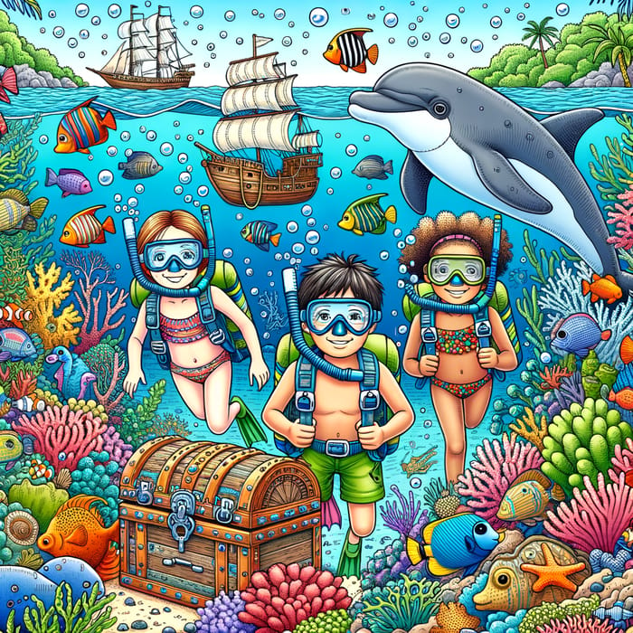 Underwater Adventure for Kids Coloring Book | Dive into the Depths