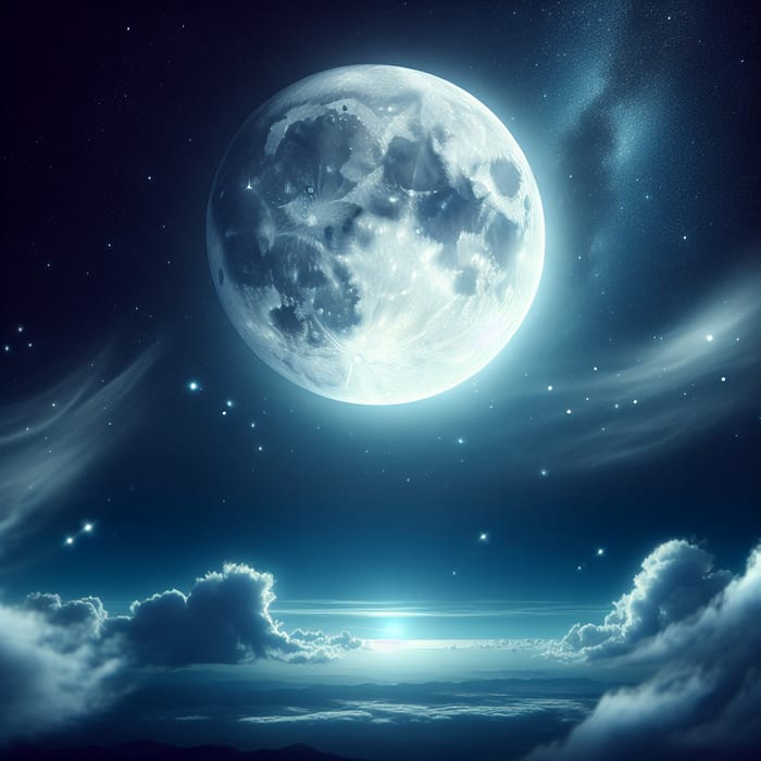 Star-Studded Sky: Illuminated Bulan on Silver Glow