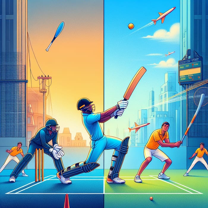 Diferencia entre batear en el cricket y en el tenis