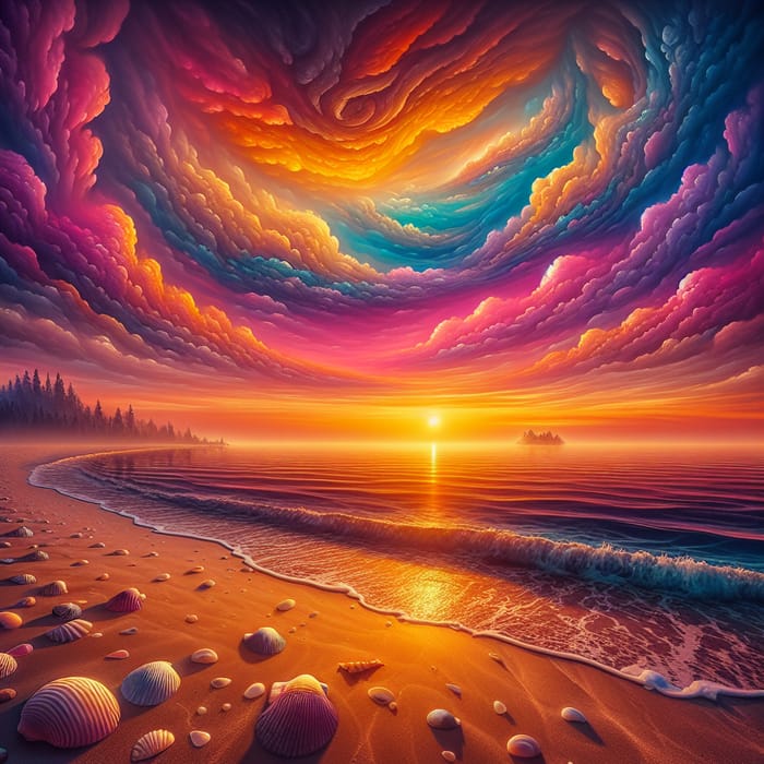 Surreal Beach Sunset | Imaginative Elements