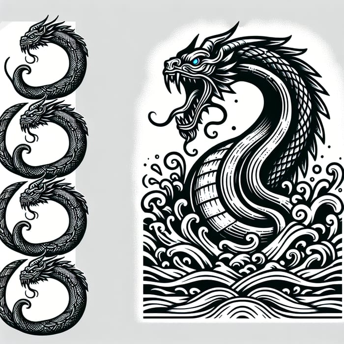 Jörmungandr Tattoo Design | Viking Art Style