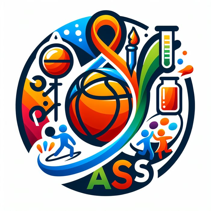 ACS Logo: Sports, Science, Art, Youth & Basketball
