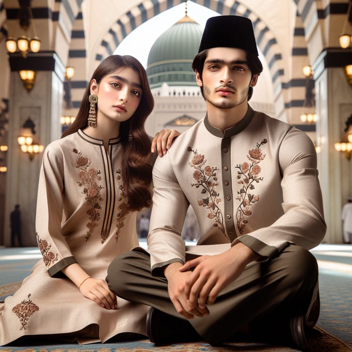 Asad and Laiba: 18 Year's Couple in Traditional Attire, Makkah Madina Scene