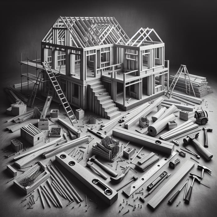 Constructing Two-Story Wooden House: Tools & Construction Process
